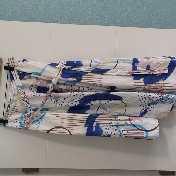 COS Abstract print asymmetrical midi skirt with belt and side pockets size 38 - Picture 3 of 10